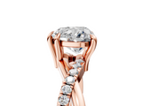 Rose gold Heart Cut Diamond Twist Band Solitaire with Prong Setting_77