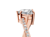 Rose gold Heart Cut Diamond Twisted Band Engagement Ring with Prong Setting_20