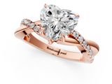 Rose gold Heart Cut Diamond Twisted Band with Pavé Setting and Four-Prong Setting_34