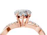 Rose gold Heart Cut Diamond Twisted Band with Pavé Setting and Four-Prong Setting_37