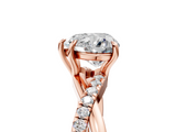 Rose gold Heart Cut Diamond Twisted Band with Pavé Setting and Four-Prong Setting_38