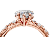 Rose gold Heart Cut Diamond Vine Band with Four-Prong Setting_63