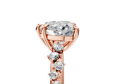 Rose gold Heart Cut Diamond Vine Band with Four-Prong Setting_64