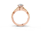 Rose gold Heart Cut Diamond with Yellow Sapphire side stone Halo Twist Band Solitaire Prong Setting Ring_39