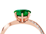 Rose gold Heart Cut Emerald Engagement Ring with Side Stone Accents and Four-Prong Setting_40