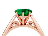 Rose gold Heart Cut Emerald Solitaire Engagement Ring with Cathedral Setting and Four-Prong Mount_40
