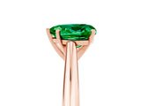 Rose gold Heart Cut Emerald Solitaire Engagement Ring with Cathedral Setting and Four-Prong Mount_41