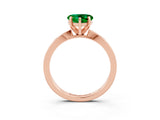 Rose gold Heart Cut Emerald Solitaire Engagement Ring with Classic Band and Four-Prong Setting_27