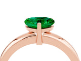 Rose gold Heart Cut Emerald Solitaire Engagement Ring with Round Band and Four-Prong Setting_4