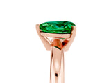 Rose gold Heart Cut Emerald Solitaire Engagement Ring with Round Band and Four-Prong Setting_5