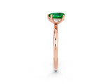 Rose gold Heart Cut Emerald Solitaire Ring with Thin Band and Four-Prong Setting_2