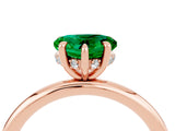 Rose gold Heart Cut Emerald Solitaire Ring with Thin Band and Four-Prong Setting_4