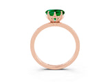 Rose gold Heart Cut Emerald Solitaire Ring with Thin Band and Prong Setting_15