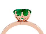 Rose gold Heart Cut Emerald Solitaire Ring with Thin Band and Prong Setting_16