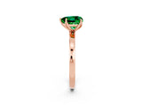 Rose gold Heart Cut Emerald Solitaire Ring with Thin Band and Prong Setting_26
