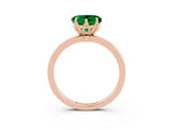 Rose gold Heart Cut Emerald Solitaire Ring with Thin Band and Prong Setting_27
