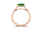Rose gold Heart Cut Emerald Solitaire Twist Band Prong Setting Ring_39