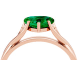 Rose gold Heart Cut Emerald Solitaire Twist Band Prong Setting Ring_40