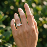 Rose gold Heart Cut Five-Stone Prong Set Diamond Ring with Classic Band_12