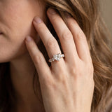 Rose gold Heart Cut Five-Stone Prong Set Diamond Ring with Classic Band_14