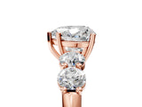 Rose gold Heart Cut Five-Stone Prong Set Diamond Ring with Classic Band_49