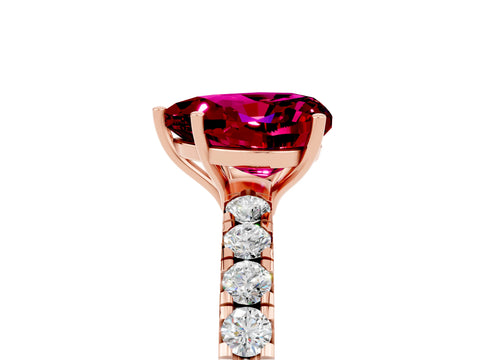 Rose gold Heart Cut Garnet Pavé Solitaire Engagement Ring with Four-Prong Setting_17