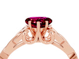 Rose gold Heart Cut Garnet Solitaire Celtic Knot Ring with Four-Prong Setting_16