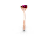 Rose gold Heart Cut Garnet Solitaire Engagement Ring with Cathedral Setting and Four-Prong Mount_26