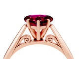Rose gold Heart Cut Garnet Solitaire Engagement Ring with Cathedral Setting and Four-Prong Mount_28