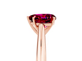 Rose gold Heart Cut Garnet Solitaire Engagement Ring with Cathedral Setting and Four-Prong Mount_29