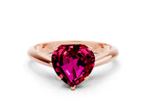 Rose gold Heart Cut Garnet Solitaire Engagement Ring with Cathedral Setting and Four-Prong Mount_30