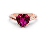 Rose gold Heart Cut Garnet Solitaire Engagement Ring with Cathedral Setting and Four-Prong Mount_66