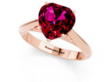 Rose gold Heart Cut Garnet Solitaire Engagement Ring with Cathedral Setting and Four-Prong Mount_67