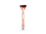 Rose gold Heart Cut Garnet Solitaire Engagement Ring with Cathedral Setting and Four-Prong Mount_68