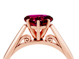 Rose gold Heart Cut Garnet Solitaire Engagement Ring with Cathedral Setting and Four-Prong Mount_70