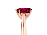 Rose gold Heart Cut Garnet Solitaire Engagement Ring with Cathedral Setting and Four-Prong Mount_71