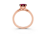 Rose gold Heart Cut Garnet Solitaire Engagement Ring with Classic Band and Four-Prong Setting_27