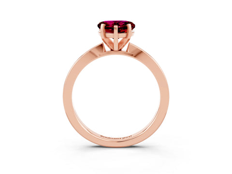 Rose gold Heart Cut Garnet Solitaire Engagement Ring with Classic Band and Four-Prong Setting_27