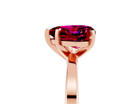 Rose gold Heart Cut Garnet Solitaire Engagement Ring with Classic Band and Four-Prong Setting_29