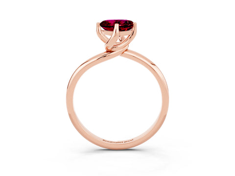 Rose gold Heart Cut Garnet Solitaire Engagement Ring with Four-Prong Setting and Classic Band_15