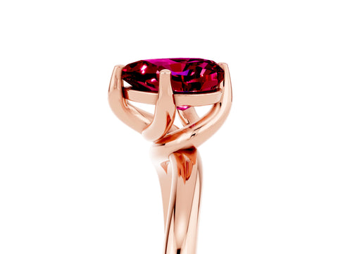 Rose gold Heart Cut Garnet Solitaire Engagement Ring with Four-Prong Setting and Classic Band_17