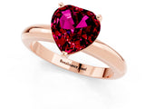 Rose gold Heart Cut Garnet Solitaire Engagement Ring with Round Band and Four-Prong Setting_1