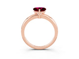 Rose gold Heart Cut Garnet Solitaire Engagement Ring with Round Band and Four-Prong Setting_3