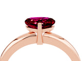 Rose gold Heart Cut Garnet Solitaire Engagement Ring with Round Band and Four-Prong Setting_4