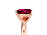 Rose gold Heart Cut Garnet Solitaire Engagement Ring with Round Band and Four-Prong Setting_5