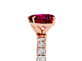 Rose gold Heart Cut Garnet Solitaire Ring with Pavé Accents and Four-Prong Setting_5