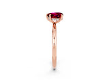 Rose gold Heart Cut Garnet Solitaire Ring with Thin Band and Four-Prong Setting_2