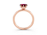 Rose gold Heart Cut Garnet Solitaire Ring with Thin Band and Four-Prong Setting_3