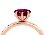 Rose gold Heart Cut Garnet Solitaire Ring with Thin Band and Four-Prong Setting_4