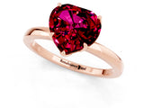 Rose gold Heart Cut Garnet Solitaire Ring with Thin Band and Prong Setting_13
